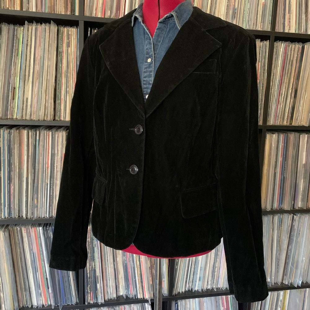 Black Velvet Blazer Mandala Patchwork Patch Love L - image 2